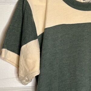 Green and Cream Colorblock T-Shirt